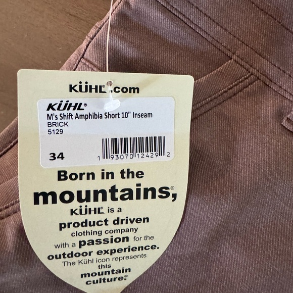 Kuhl Men’s Shift Amphibia short.  Size 34, 10” inseam.  Brick color. - Picture 5 of 5
